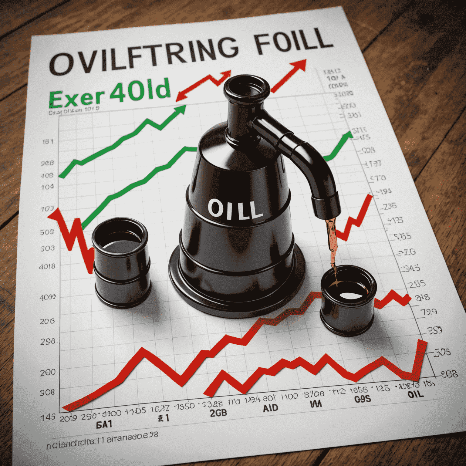 A volatile chart showing oil price fluctuations